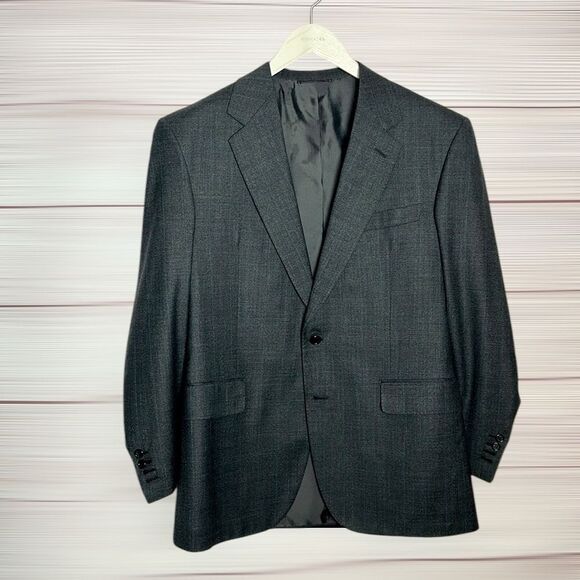 SULKA Gray Suit Jacket Blazer and Vest Super 150 Wool made in Italy size US 42R - Picture 4 of 16